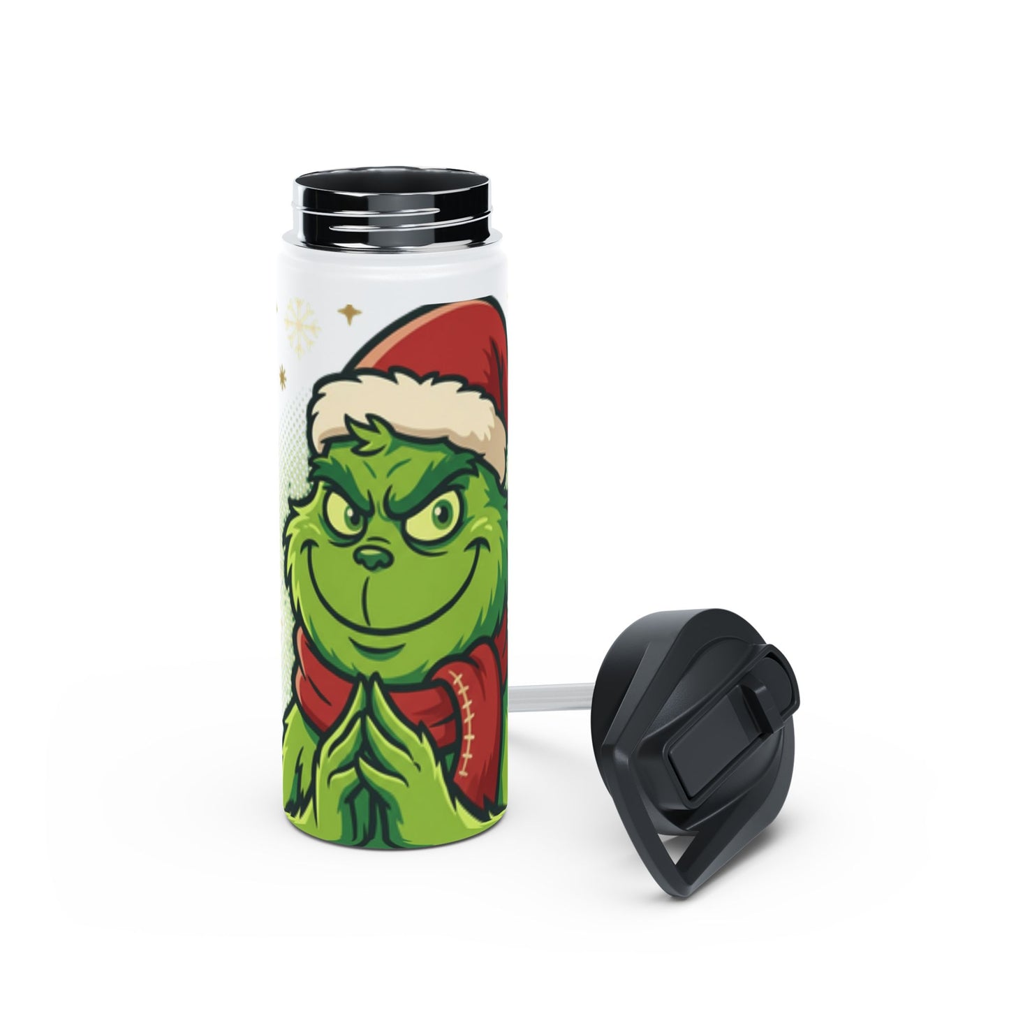 Grinch Holiday Stainless Steel Water Bottle — Funny Christmas Gift