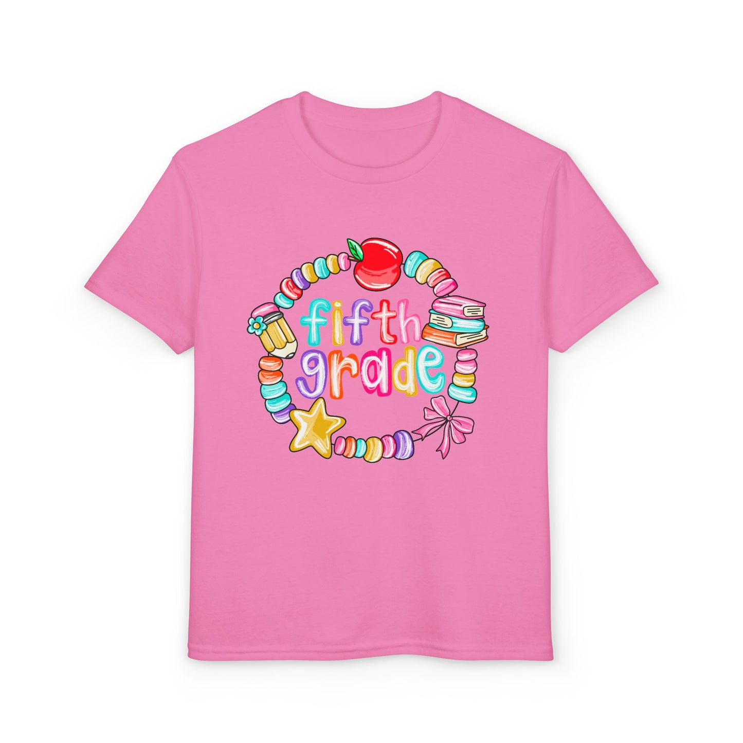 Fifth Grade Youth T-Shirt — Colorful School Bead Wreath Back-to-School Tee