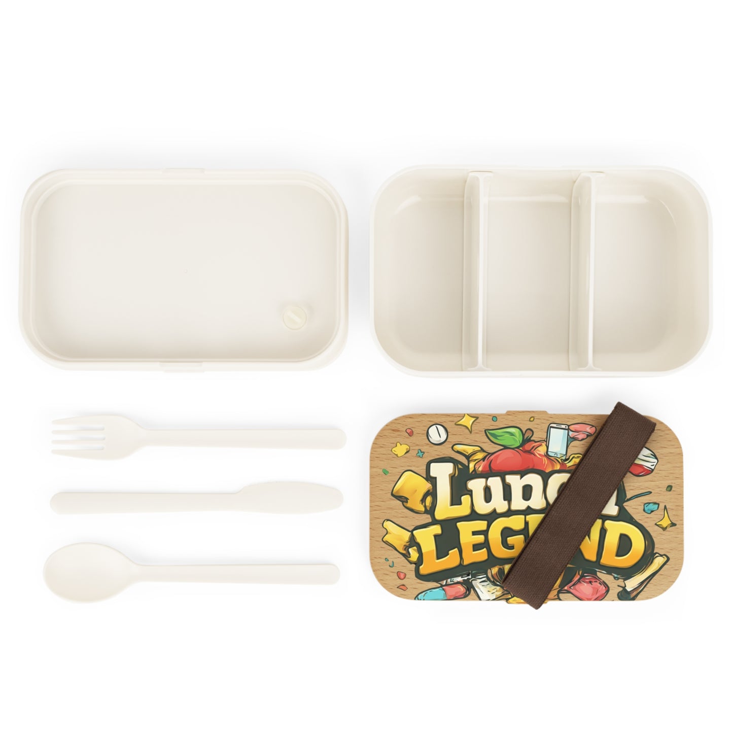 Bento Lunch Box — "Lunch Legend" Kids & Adult Bento with Playful Food Illustration