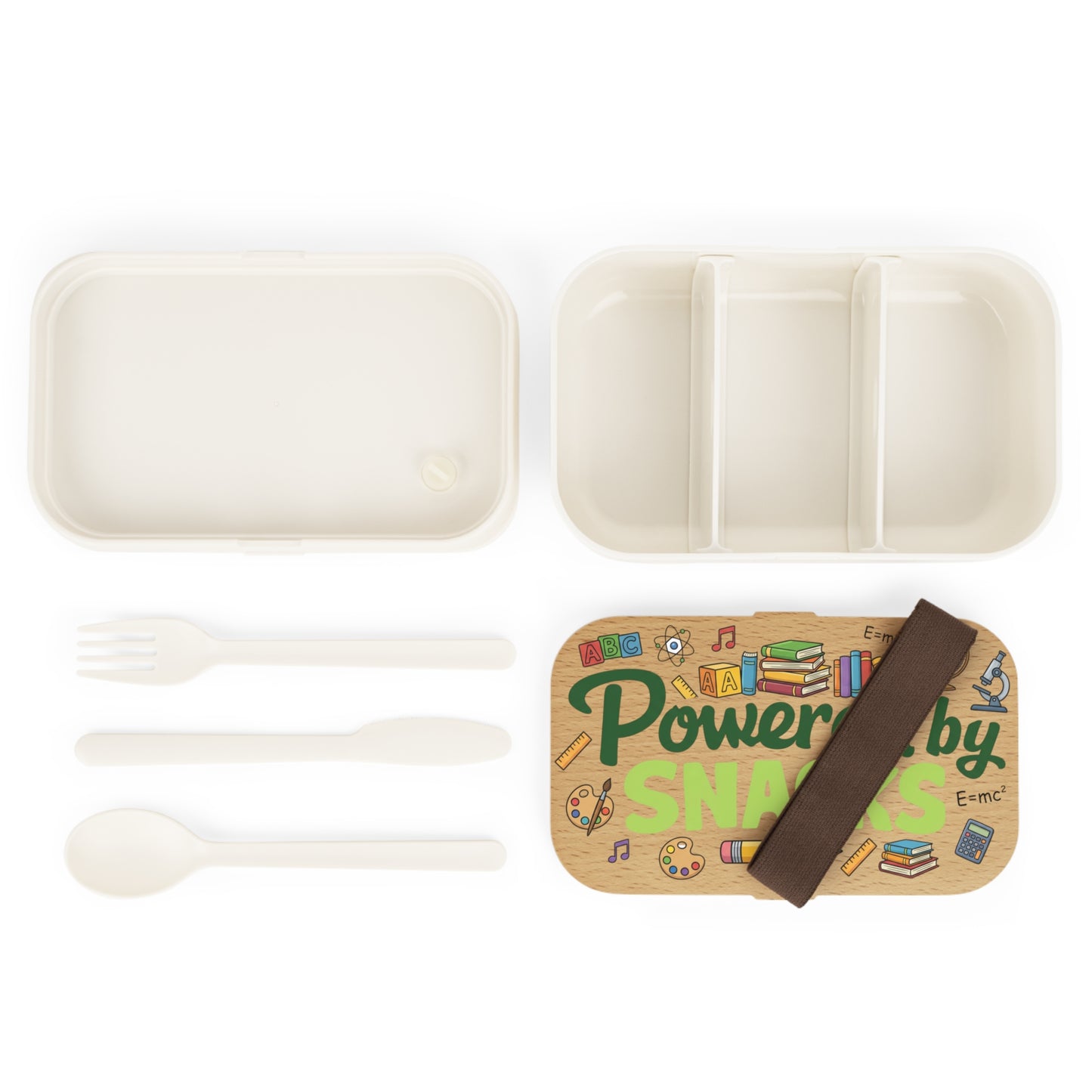 Powered by Snacks Bento Lunch Box — Cute School Snack Box for Kids & Teachers