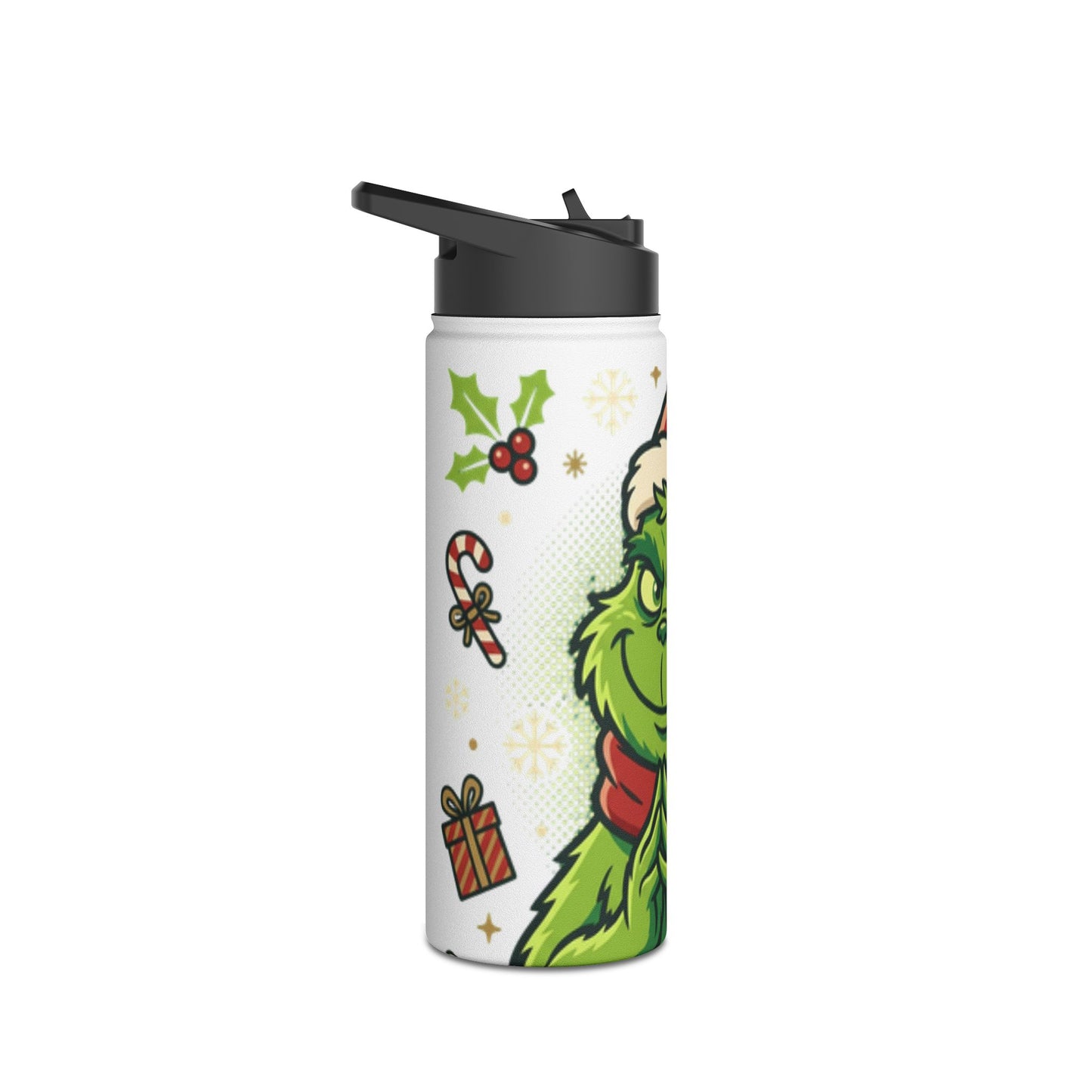 Grinch Holiday Stainless Steel Water Bottle — Funny Christmas Gift