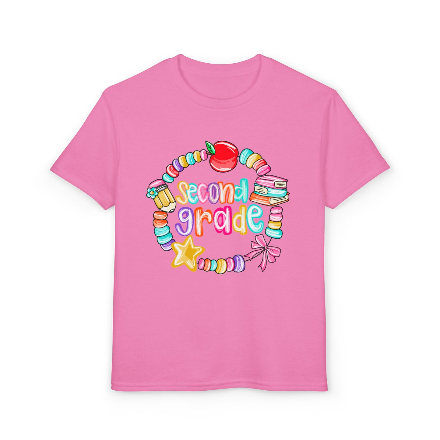 Second Grade Youth T-Shirt — Colorful School Bead Wreath Back-to-School Tee