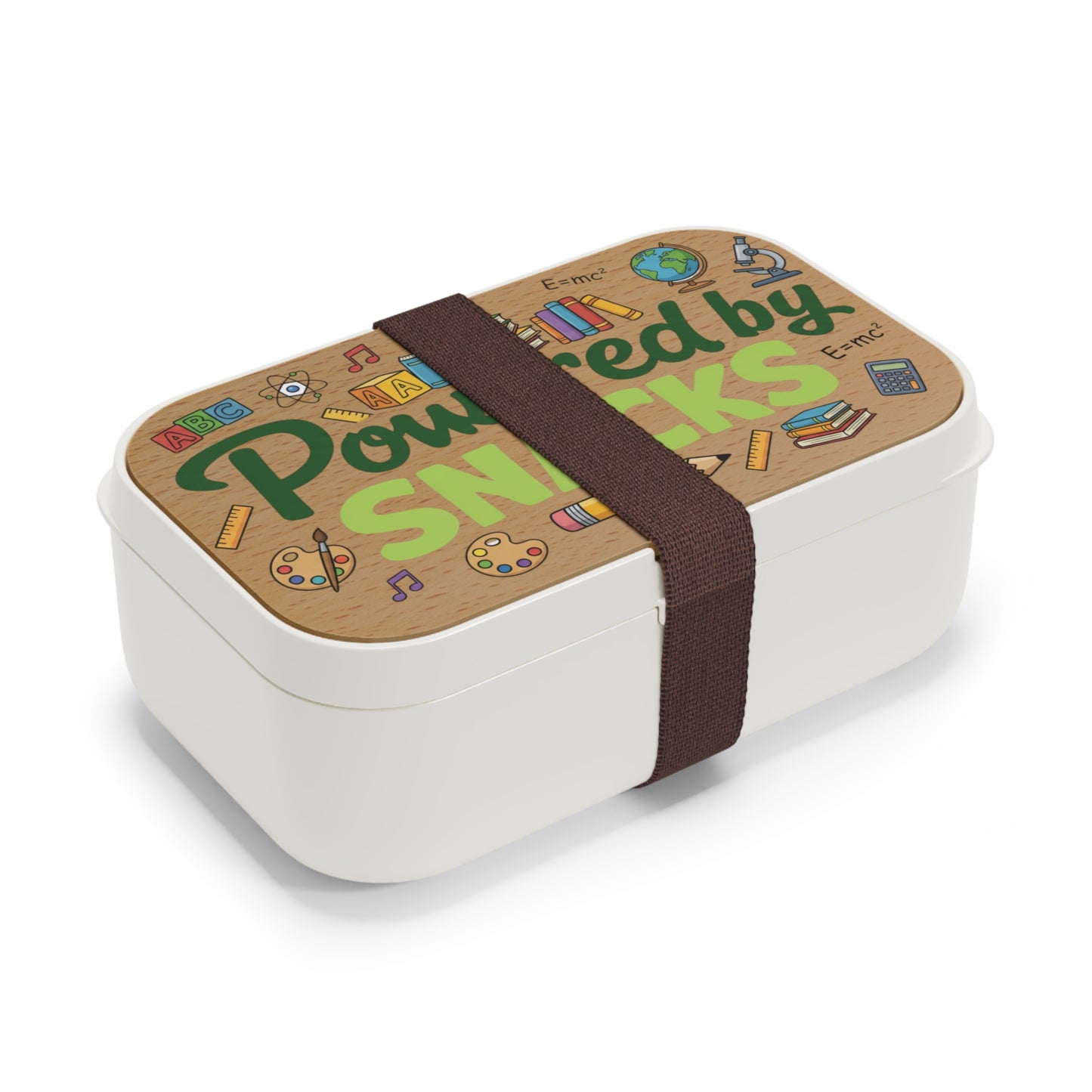 Powered by Snacks Bento Lunch Box — Cute School Snack Box for Kids & Teachers