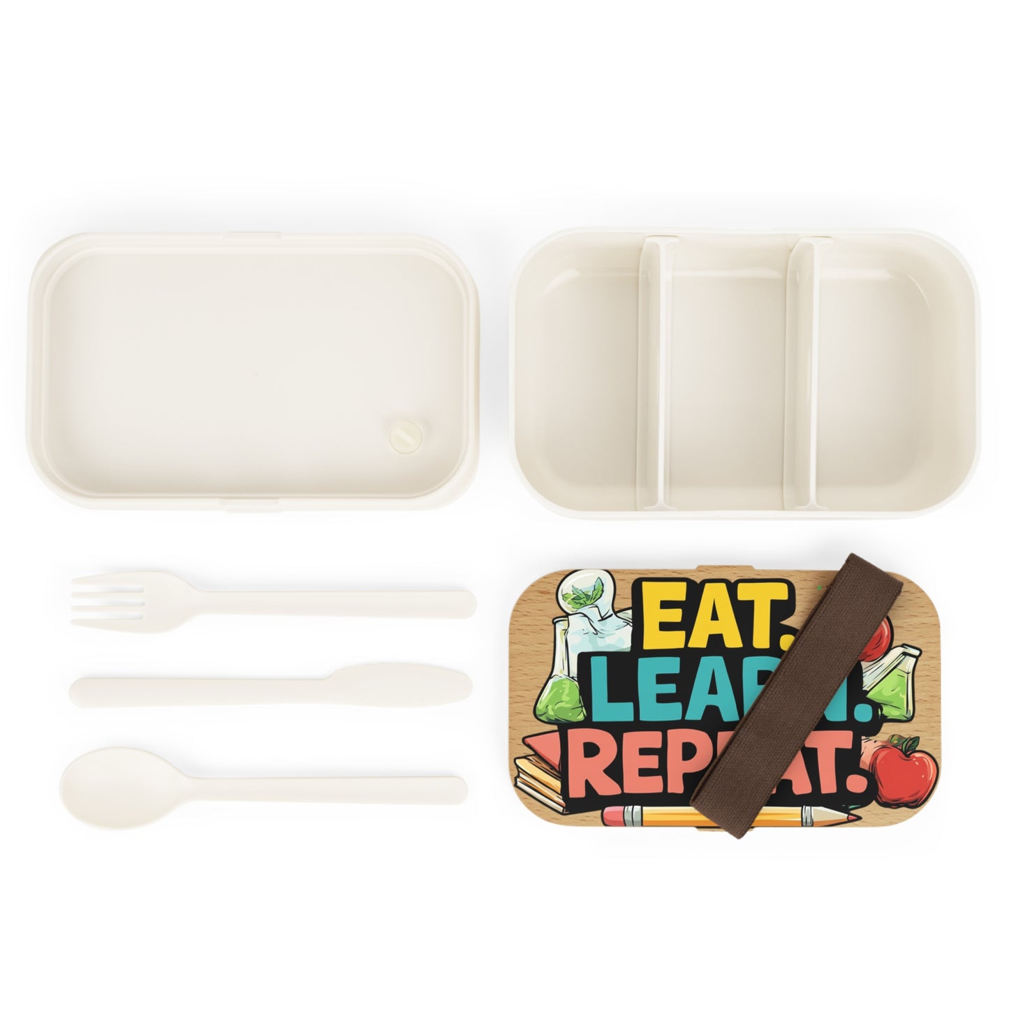 Bento Box - "Eat. Learn. Repeat." School Lunch Container