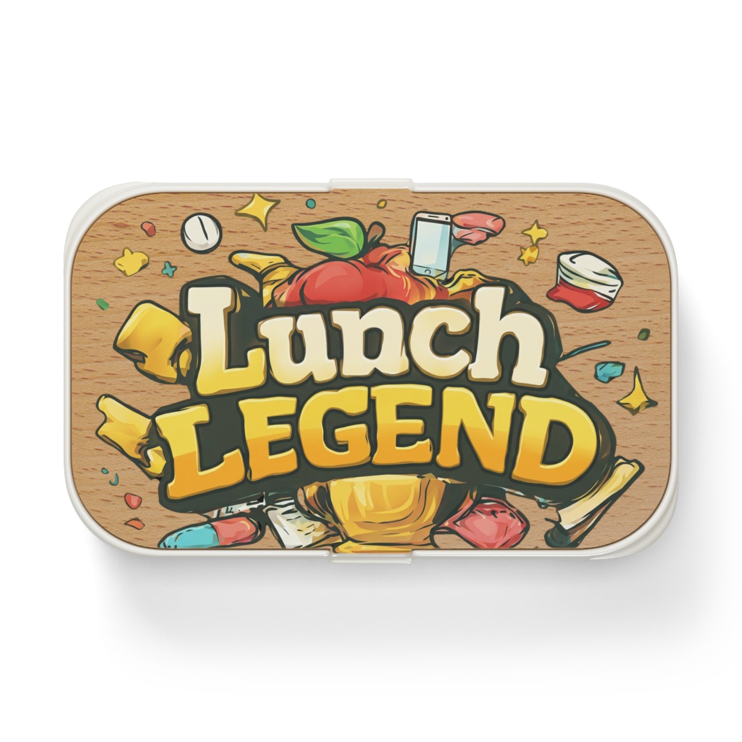 Bento Lunch Box — "Lunch Legend" Kids & Adult Bento with Playful Food Illustration
