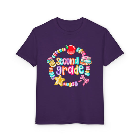 Second Grade Youth T-Shirt — Colorful School Bead Wreath Back-to-School Tee