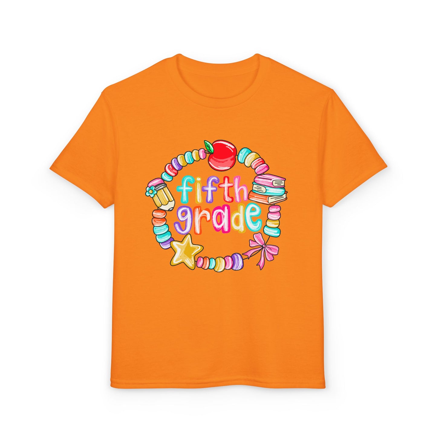 Fifth Grade Youth T-Shirt — Colorful School Bead Wreath Back-to-School Tee