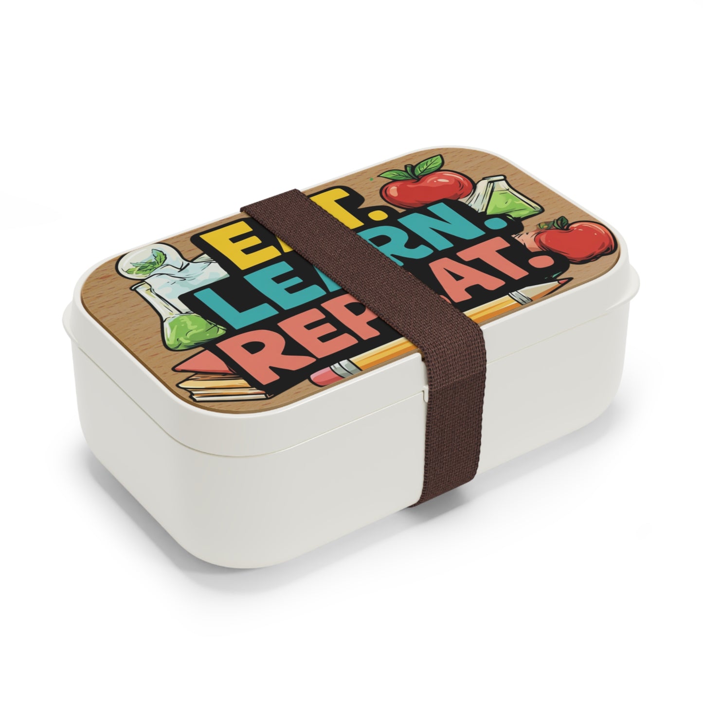 Bento Box - "Eat. Learn. Repeat." School Lunch Container