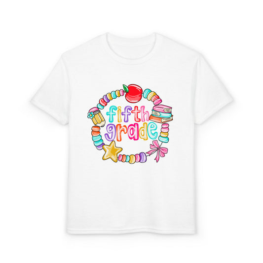 Fifth Grade Youth T-Shirt — Colorful School Bead Wreath Back-to-School Tee