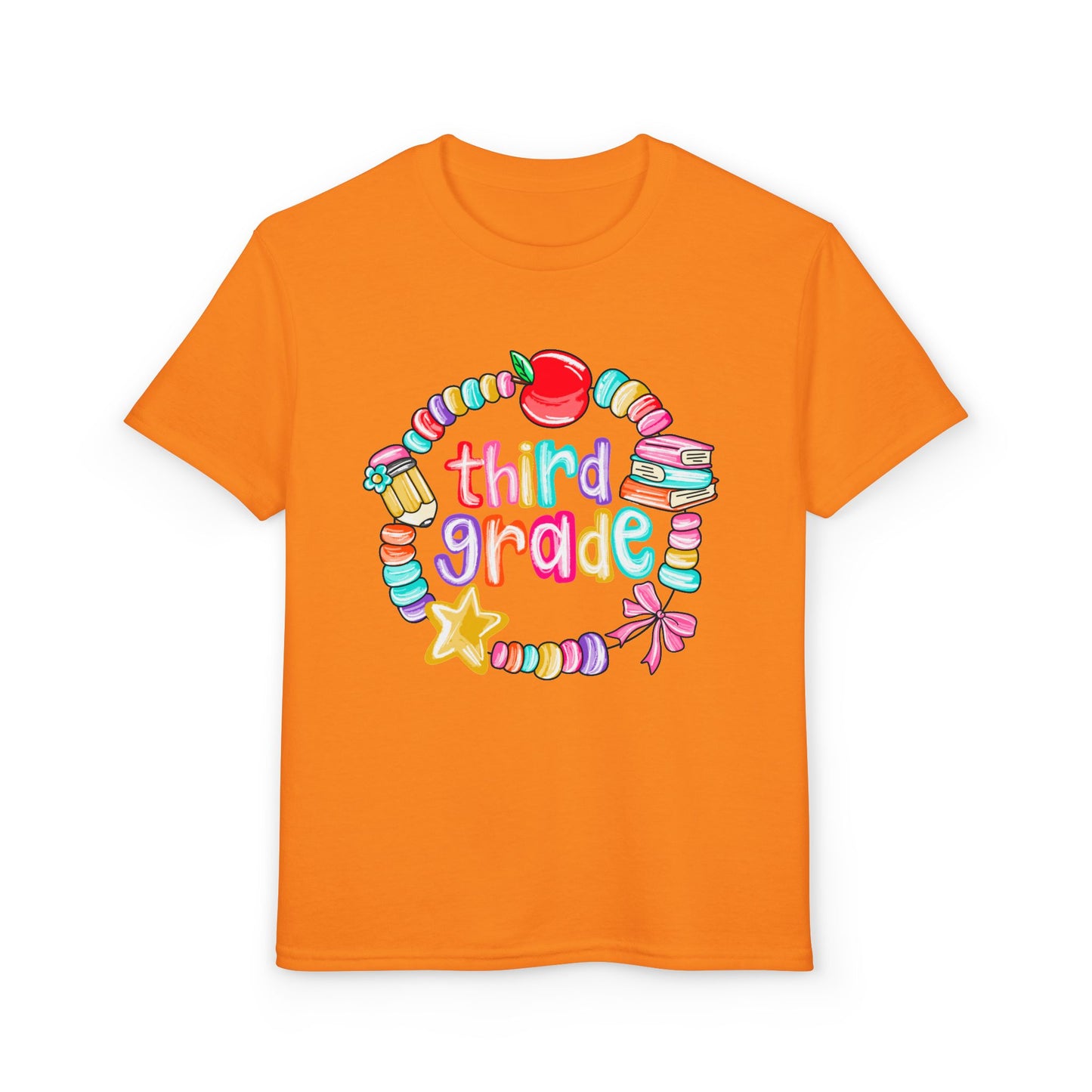 Third Grade Youth T-Shirt — Colorful School Bead Wreath Back-to-School Tee